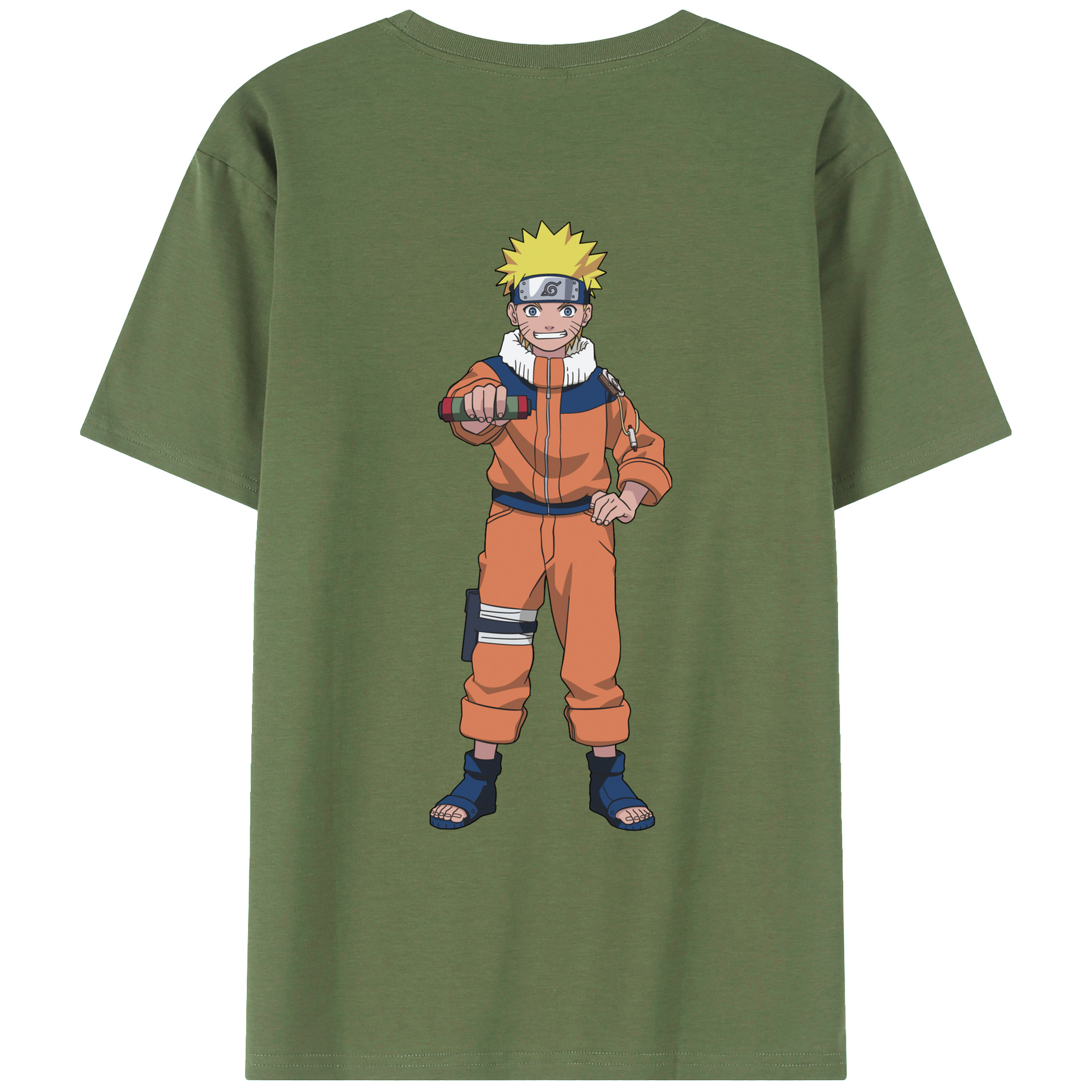 （画像用） NARUTO -ナルト- うずまき ナルト Uzumaki Naruto 綿100％ メンズ半袖Tシャツ（バックプリント） 通気性